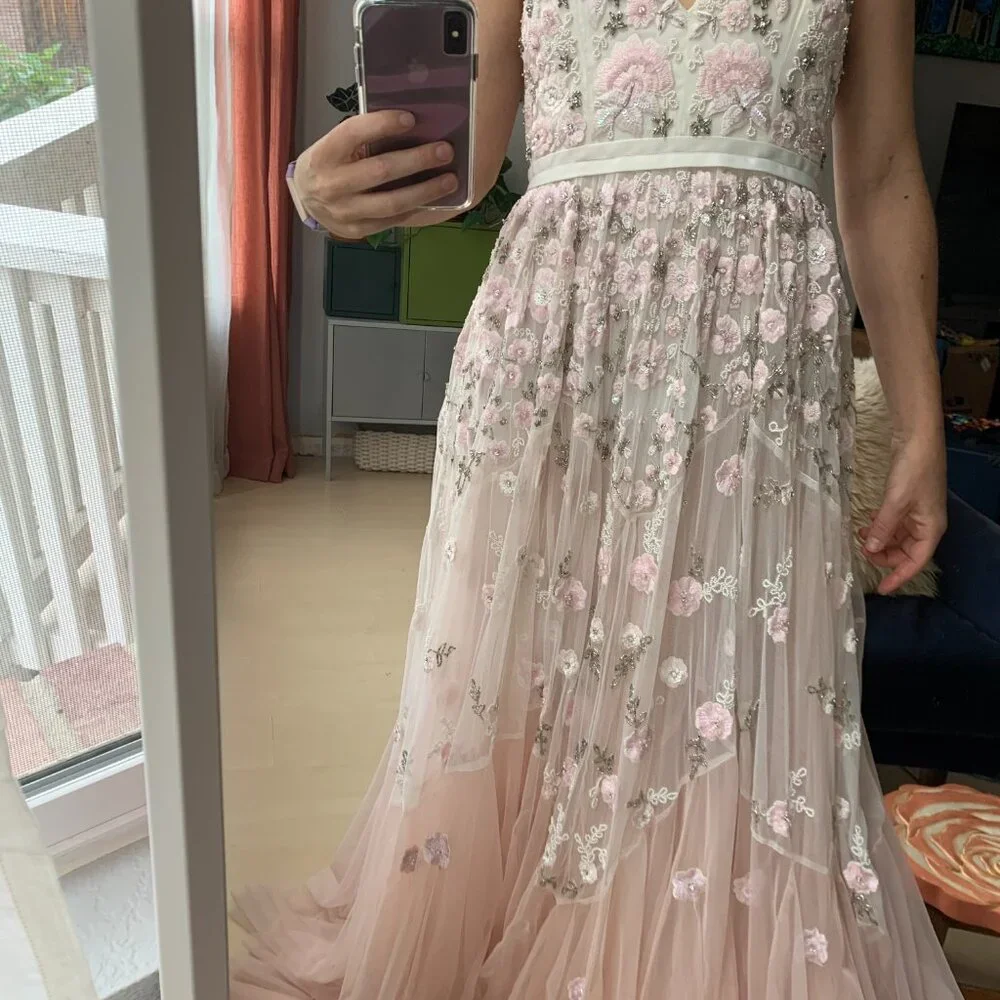 Needle & Thread trailing tiered gown - Picture 2 of 5